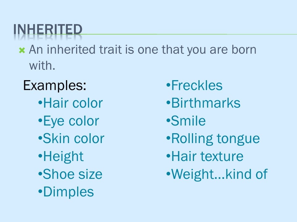 inherited trait examples